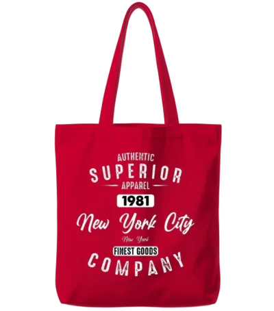 New York City Born in 1981 Vintage Birthday Tote Bags - Red