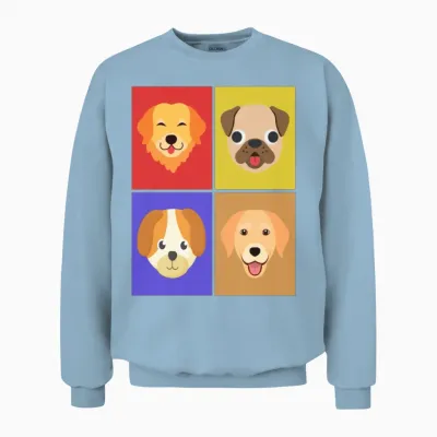 Dogs Unisex Sweatshirt - Light Blue