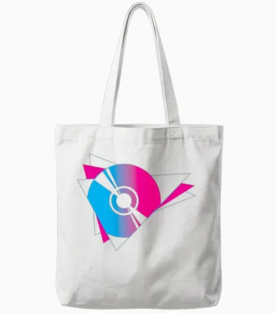 Retro 90s Compact Disc Tote Bags - White