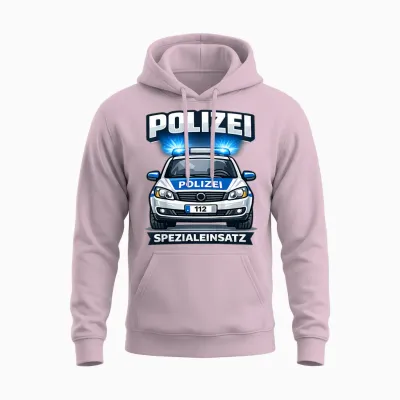 Kinder Polizei Spezialeinsatz Junge Polizeiauto 112 Unisex Hoodie - Light Pink