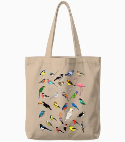 Ornithologeek Tote Bags - Natural