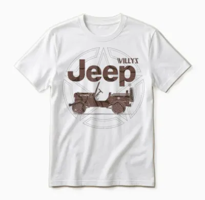 Jeep Willys Vintage Star Unisex T-Shirt - White