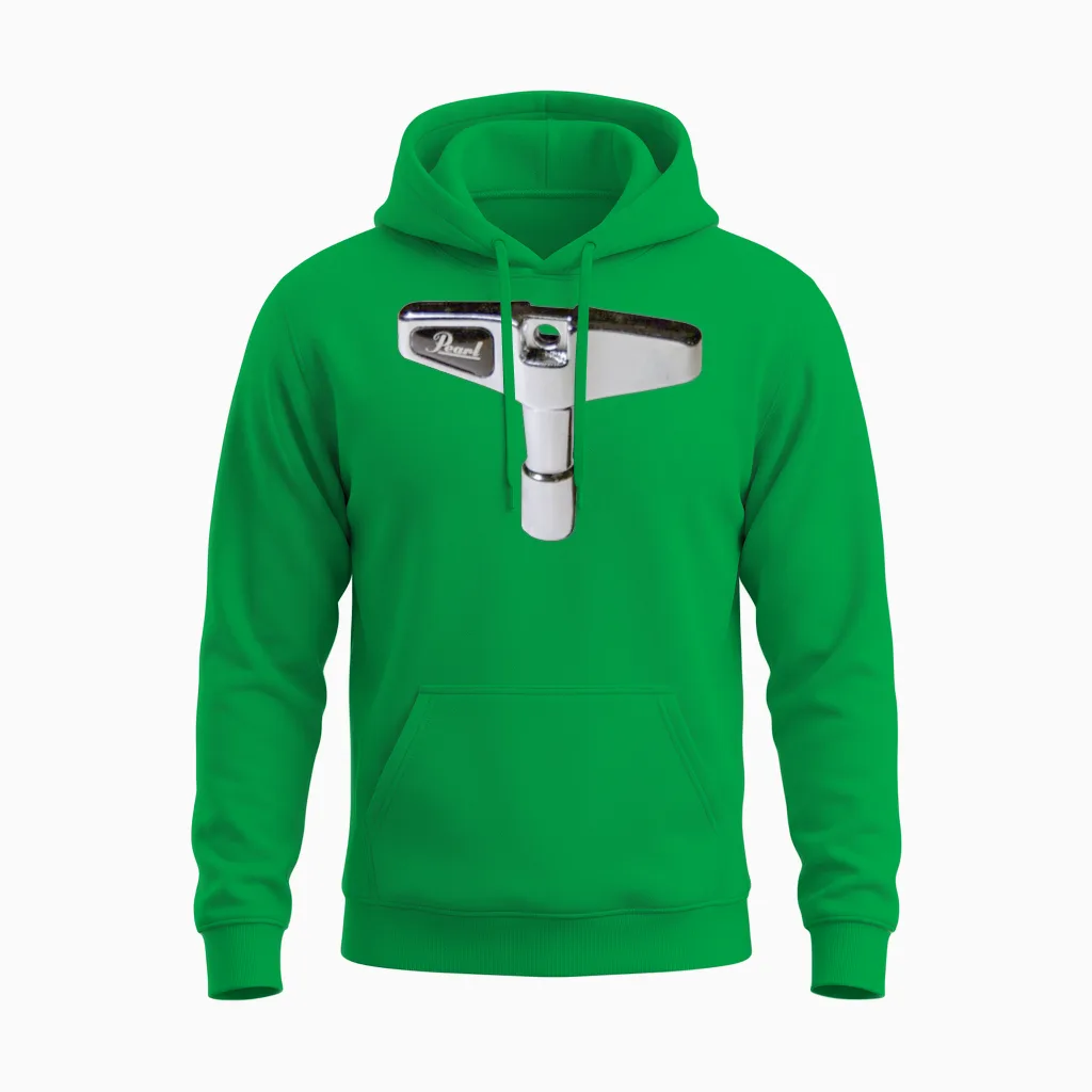 Pearl Chrome Drum Key Drums Unisex Hoodie in Irish Green
