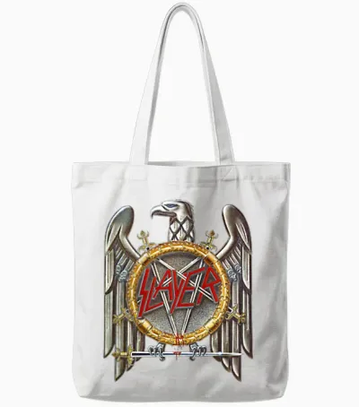 Slayer - Eagle Small Logo White Tote Bags - White