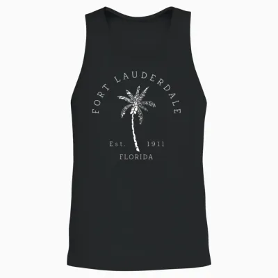 Original Fort Lauderdale Palm Tree Novelty Unisex Tank Top - Black