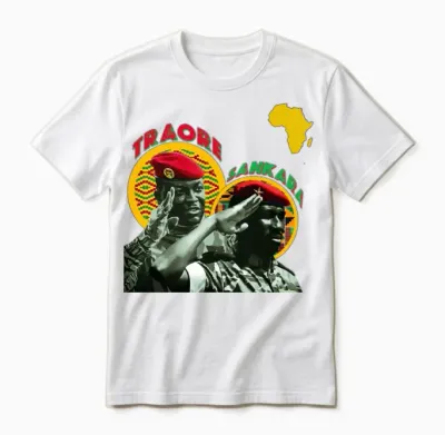 Ibrahim Traore & Thomas Sankara - Pan-African Art Unisex T-Shirt - White