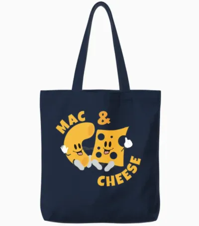 Cheese Mac & Cheese Funny Gift Idea Tote Bags - Navy