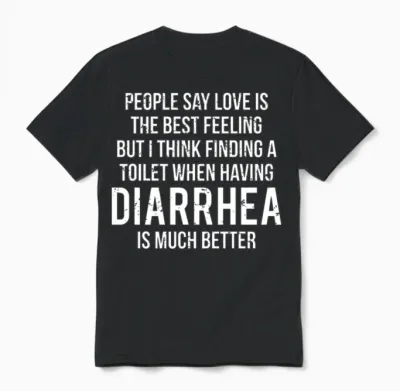 Toilet Diarrhea Funny Ironic Unisex T-Shirt - Black