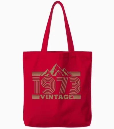 1973 Birthday Mountains Hiking Climbing Tote Bags - Red