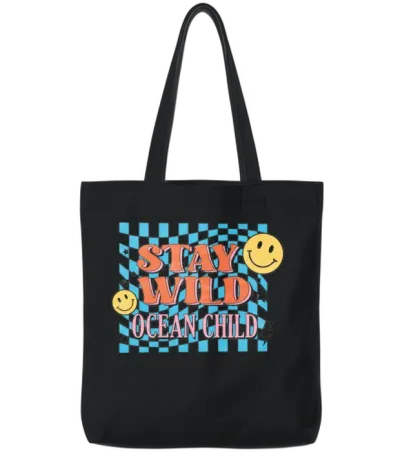 Retro Summer Sublimation Tote Bags - Black