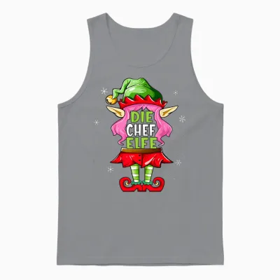 Chef Elf T-Shirt Outfit Christmas Family Christmas T-Shirt, Black Unisex Tank Top - Sport Grey