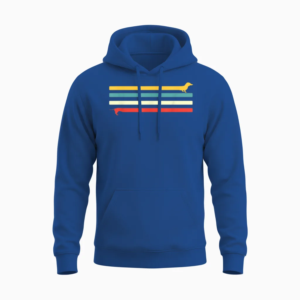 Dackel Retro Rauhaardackel Hunde Unisex Hoodie in Royal