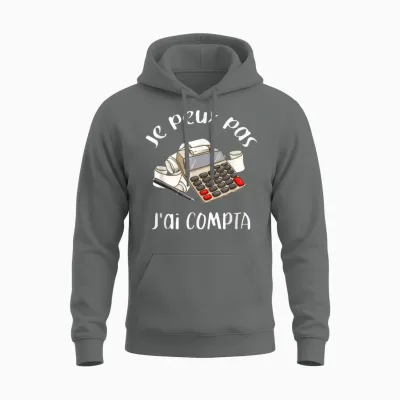 Gift for Accountant Je Peux Pas J'ai Compta T-Shirt, Black, S Unisex Hoodie - Graphite Heather