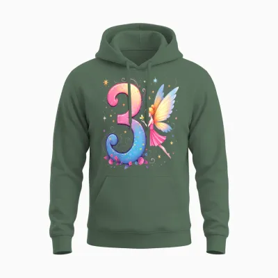 Kinder Magische Fee 3. Geburtstag Mädchen 3 Jahre Unisex Hoodie - Military Green
