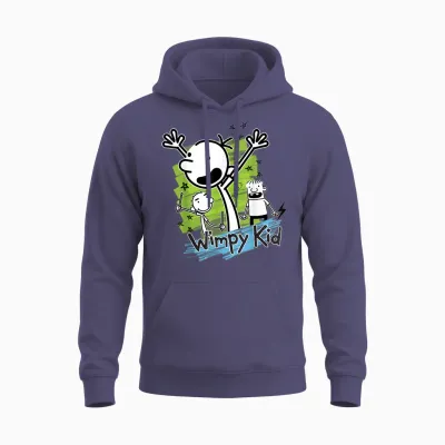 Diary of a Wimpy Kid Greg Heffley Cartoon Stick Characters Unisex Hoodie - Heather Sport Dark Navy