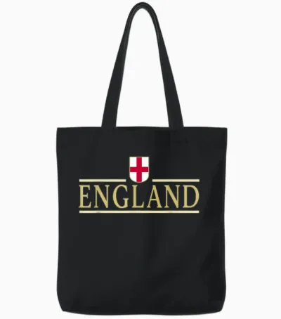 England Flagge England Fußball Trikot Tote Bags - Black
