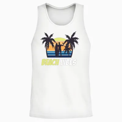 Amazing Beach Retro 1 Unisex Tank Top - White