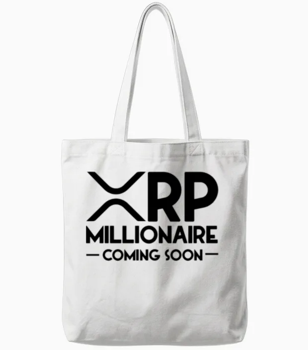 Xrp Millionaire Coming Soon Ripple Xrp Crypto Tote Bags in White