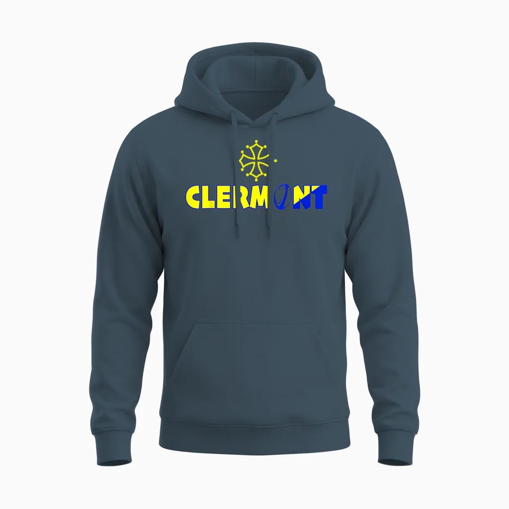 Pride Gift Rugby Clermont Supporter Player Yellow and Blue T-Shirt, Black, S Unisex Hoodie in Dark Heather