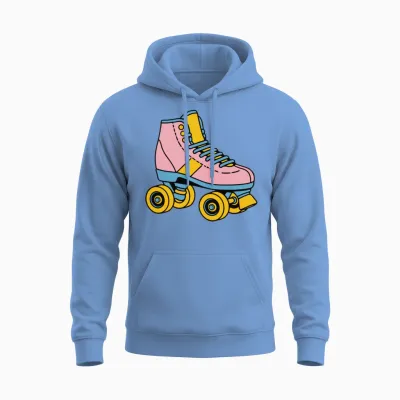 Retro Roller Skate Unisex Hoodie - Carolina Blue