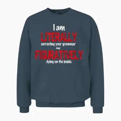 Correcting Grammar Unisex Sweatshirt - Dark Heather