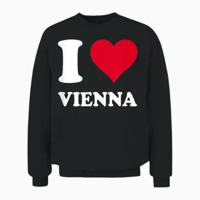 Rotes Herz Ich Liebe Vienna Unisex Sweatshirt - Black