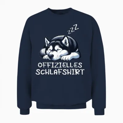 Offizielles Schlafshirt Husky Huskys Siberian Hund Hunde Unisex Sweatshirt - Navy