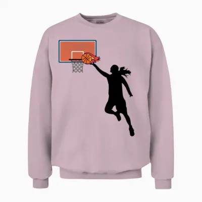 Women's Basketball Moves on Fire Unisex Sweatshirt - Light Pink