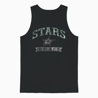 Dallas Stars Vintage Hockey Black Officially Licensed Unisex Tank Top - Black