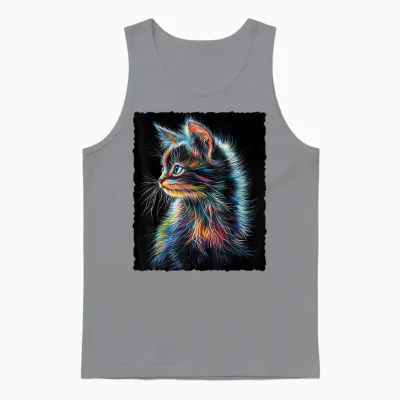 Süße Bunte Baby Katze Fantasy Kunst Unisex Tank Top - Sport Grey