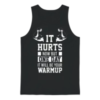 Gym Training Fitness Workout Quote Funny Awesome Unisex Tank Top - Black – 1