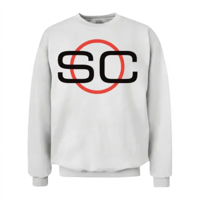 Espn Sportscenter Black Red Circle Logo V1 Unisex Sweatshirt - White