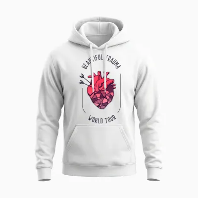 Pink Beautiful Trauma Unisex Hoodie - White