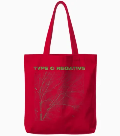 Type O Negative Tree Black T-Shirt, Black Tote Bags - Red