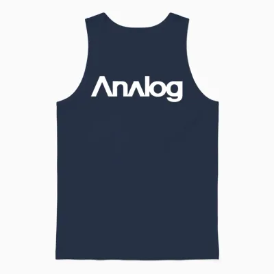 Analog (white) Unisex Tank Top - Navy