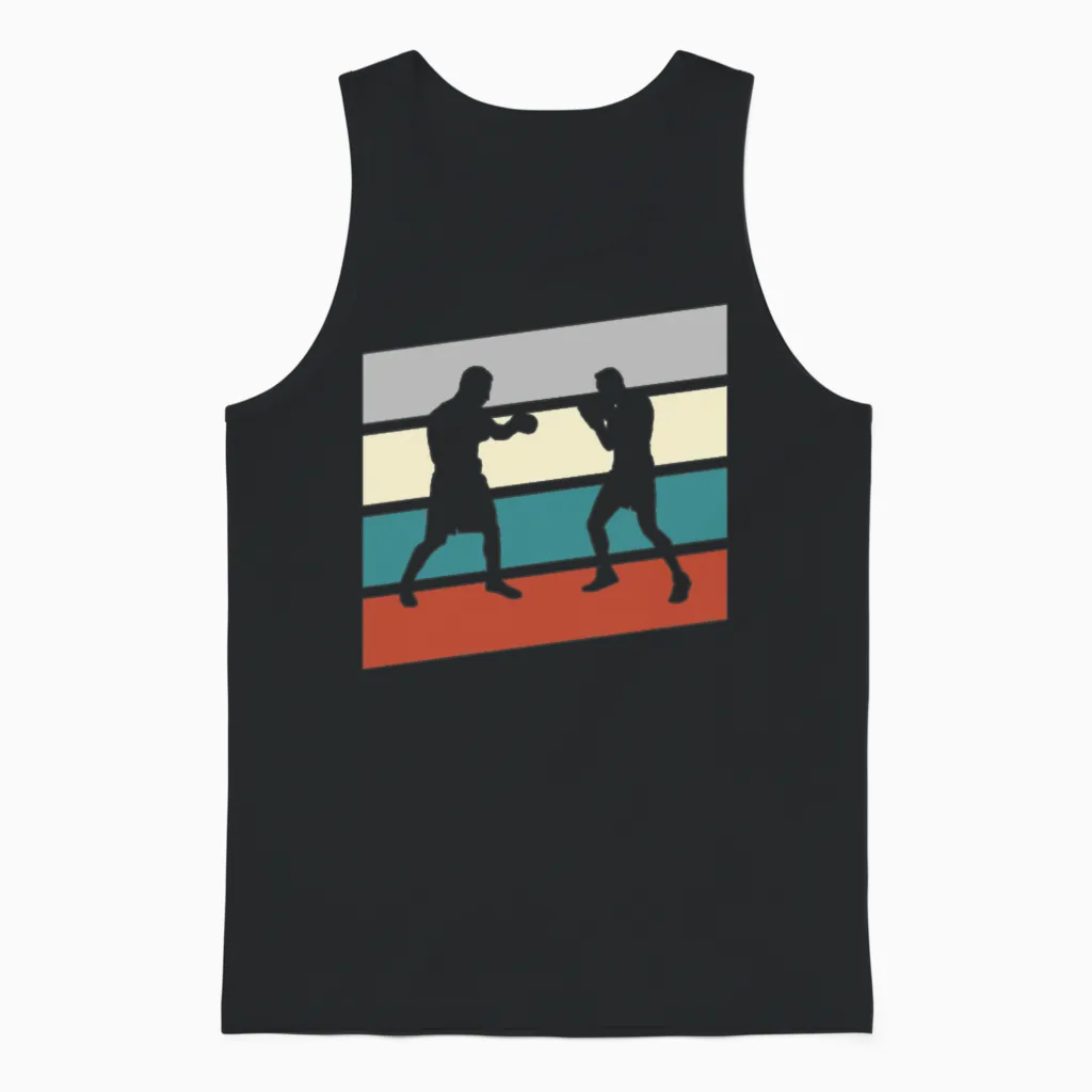 Boxer Retro Unisex Tank Top in Black