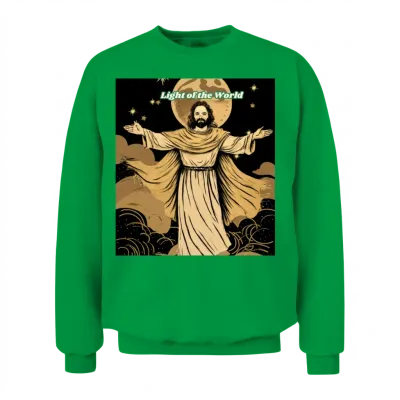 Light of the World Jesus Illustration Unisex Sweatshirt - Irish Green