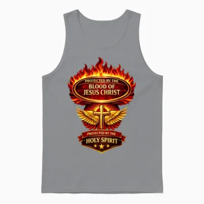 Protected by the Blood of Jesus & Holy Spirit Unisex Tank Top - Sport Grey