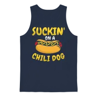 Chili Dog Hot Dog Sausage Fastfood Unisex Tank Top - Navy – 1