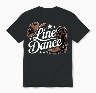 Line Dance Unisex T-Shirt - Black
