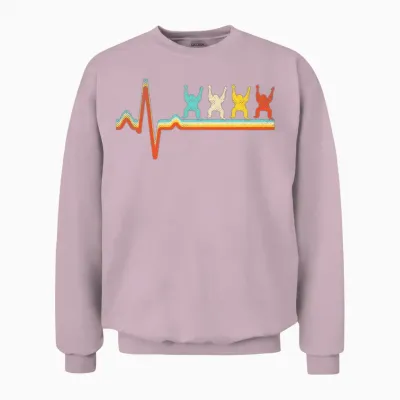 Orang Utan Retro Heartbeat Unisex Sweatshirt - Light Pink