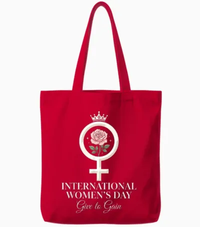 8 March Give to Gain International Women's Day 2026 Tote Bags - Red