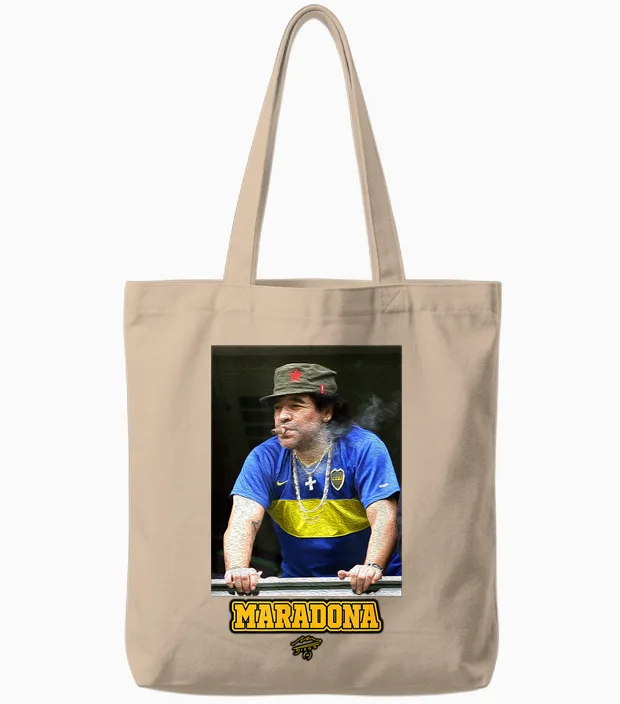 Maradona Boca Che Tote Bags in Natural