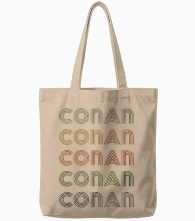 Love Heart Conan Tee Grunge Vintage Style Black Conan Tote Bags - Natural