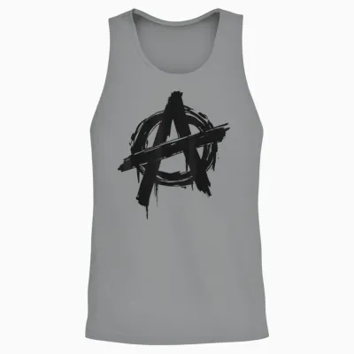 Grunge Anarchy Symbol 2.0 T-Shirt, White, S Unisex Tank Top - Sport Grey