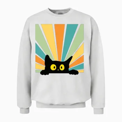 Funny Cat Unisex Sweatshirt - White