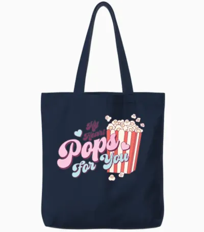 Retro Valentine Nostalgia Tote Bags - Navy