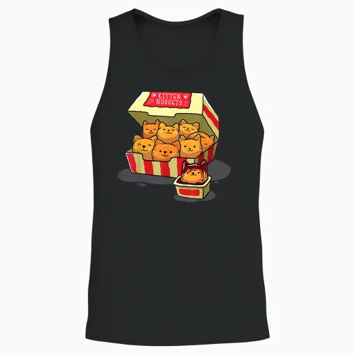Ingenius Funny Cat Owner Shirts & Gifts Kitten Nuggets Food Pun Cat Lover Gift Chicken Nuggets Unisex-Adults T-Shirt Black Small Unisex Tank Top - Black
