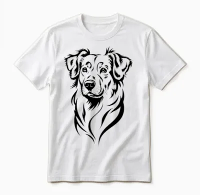 Loyal Dog – Detailed Dog Illustration Unisex T-Shirt - White