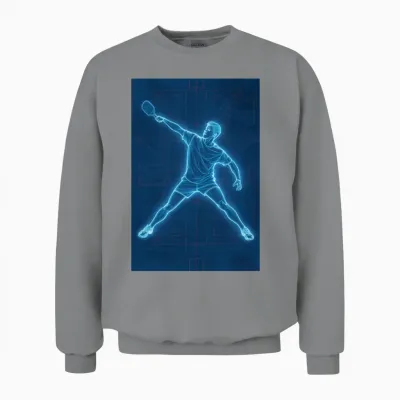 Neon Circuit Tennis Player Unisex Sweatshirt - Sport Grey